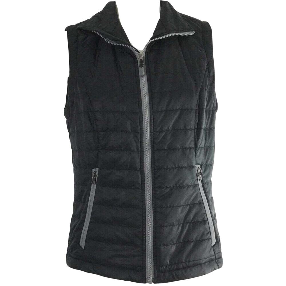 Charles River‎ Quilted Vest Womens Small Full Zip Gorpcore Outdoors Black Gray
